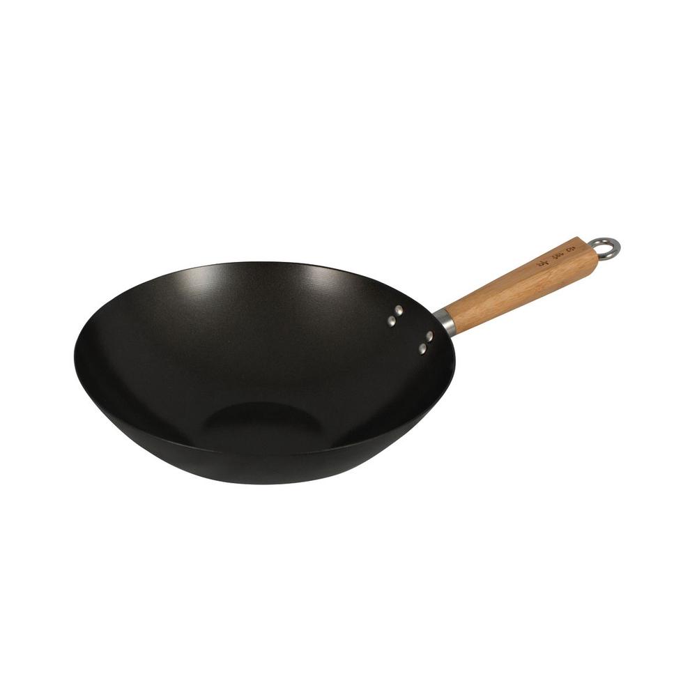 Carbon Steel/Bamboo Handle Non-Stick Wok, 9313803405721