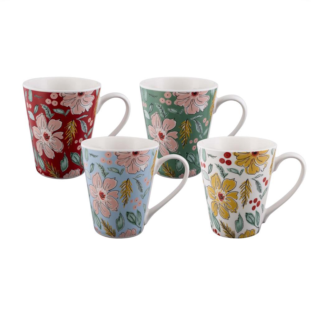 Conical Mug, Set of 4 (Artistic Blooms), 9313803430280