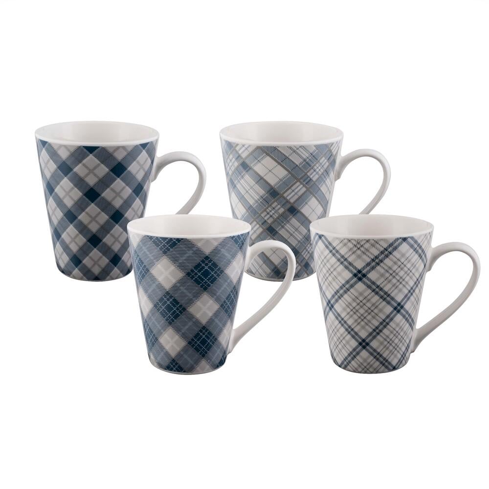 Conical Mug, Set of 4 (Tartan Blues), 9313803430297