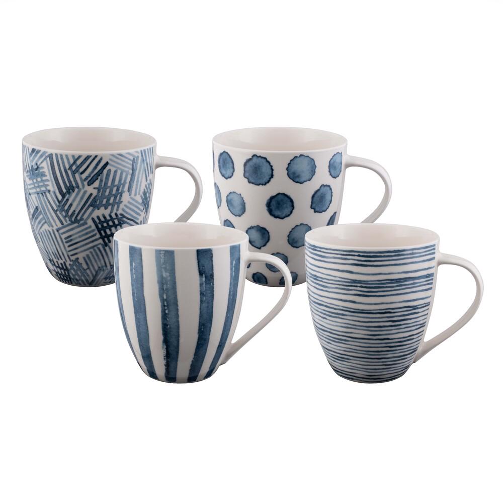 Mega Mug, Set of 4 (Water Colour Blues) - 500mL, 9313803430341