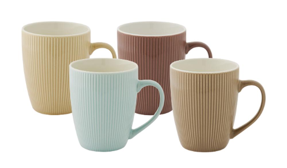 Bundanoon Coupe Mug, Set of 4 (Matte Rib) - 355mL, 9313803430389