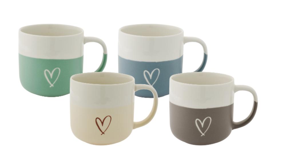 Bundanoon Classic Mug, Set of 4 (Hearts) - 400mL, 9313803430402