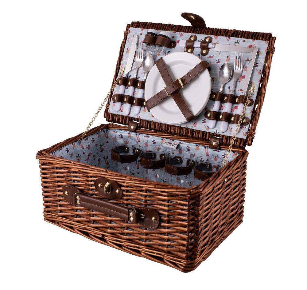 Avanti 4Person Half Willow Picnic Basket (Swimmers) 20x42x28cm Buy online at The Nile