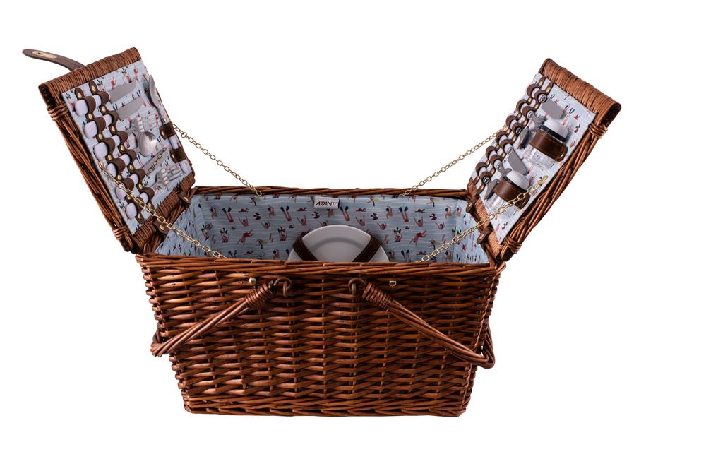 Avanti 4Person Half Willow Drop Handle Picnic Basket (Swimmers