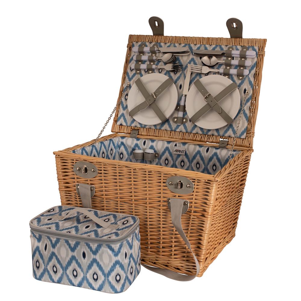 Avanti 4 Person Round Wicker Picnic Basket (Ikat) Buy online at The Nile