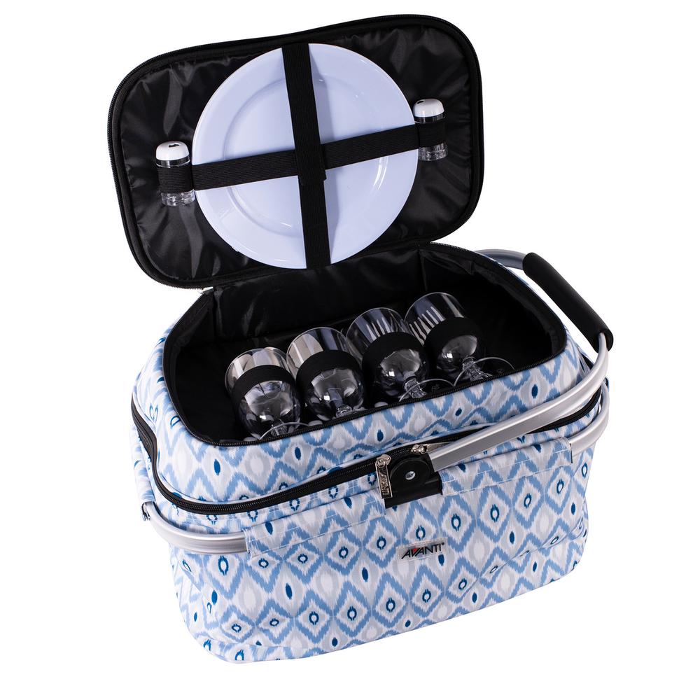 Avanti 4 Person Insulated Cooler Picnic Basket (Ikat) Buy online at