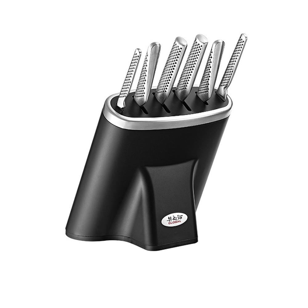 Global Zeitaku Knife Block Set, 7 Piece (Black), 9313803795990