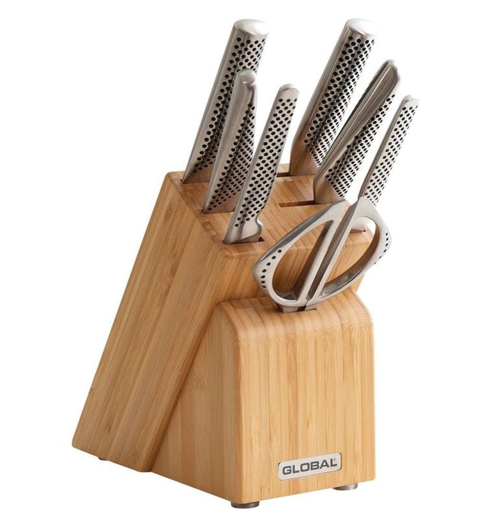 Global Classic Takashi Knife Block Set 8 Piece Bamboo Buy Online 