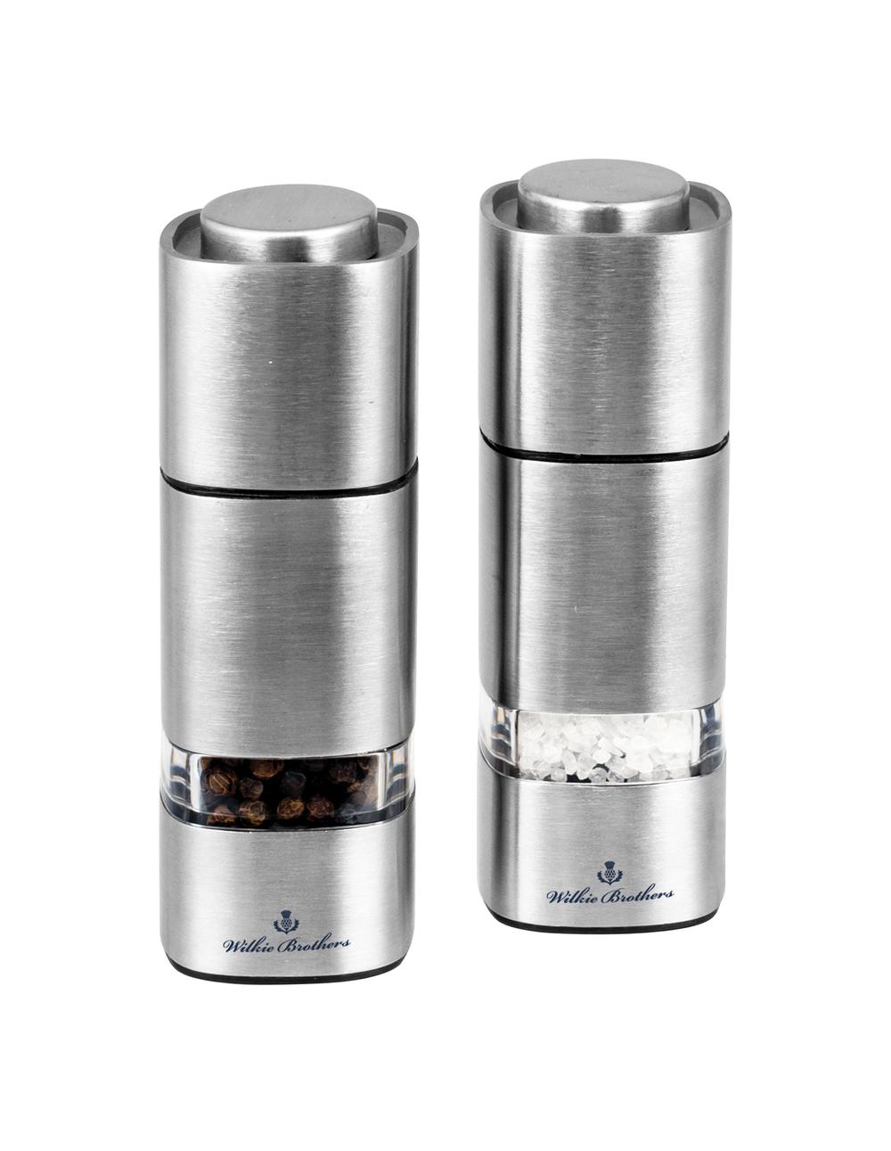 Salt and Pepper Mill Set, Stainless Steel Square, 9313803998544