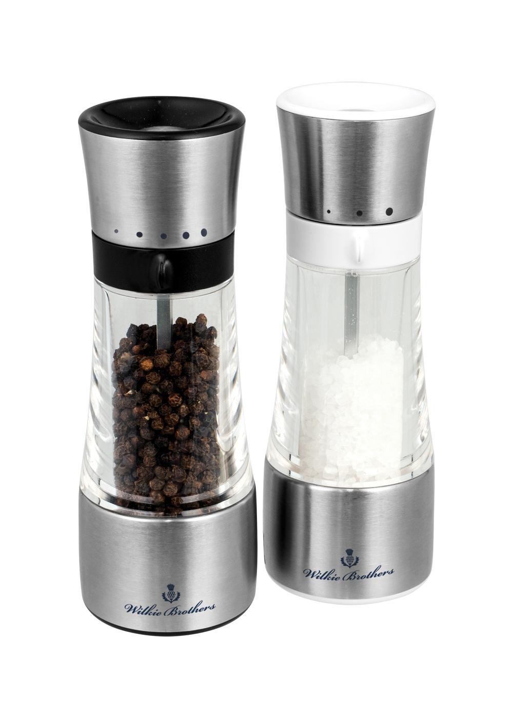 Salt and Pepper Mill Set, Stainless Steel/Acrylic - 18cm, 9313803998568