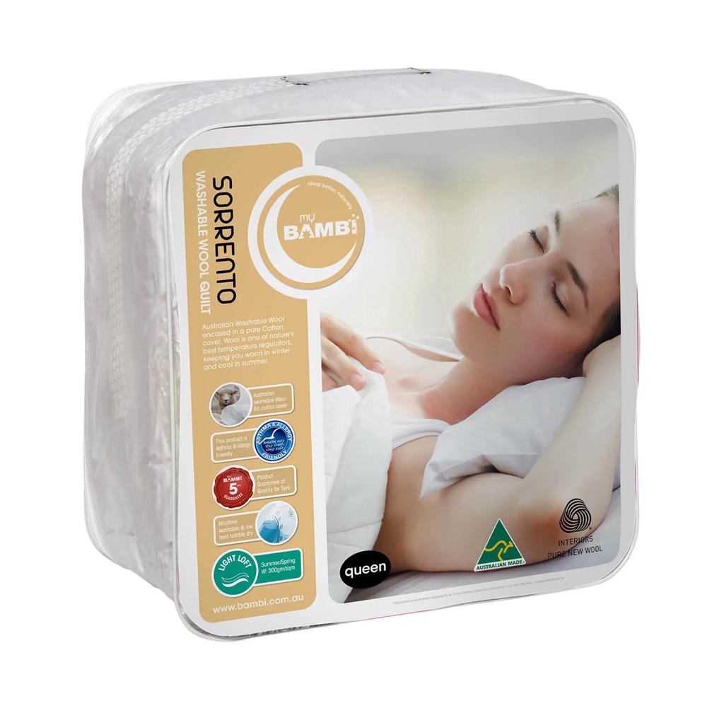 Bambi 430gsm Sorrento Wash Wool Quilt - King, 9313865115071