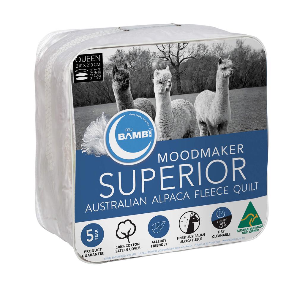 Bambi Moodmaker Superior Alpaca 430GSM High Loft Quilt - Double, 9313865134157