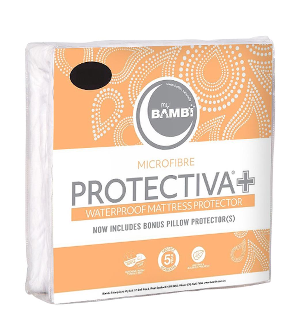 Bambi Protectiva+ Microfibre Waterproof Mattress Protector with Pillow Protector - Long Single, 9313865136076