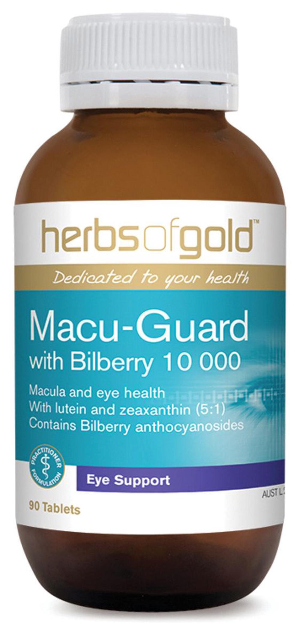Herbs Of Gold Macu-Guard with Bilberry 10 000 - 90 Tablets, 9313923091149