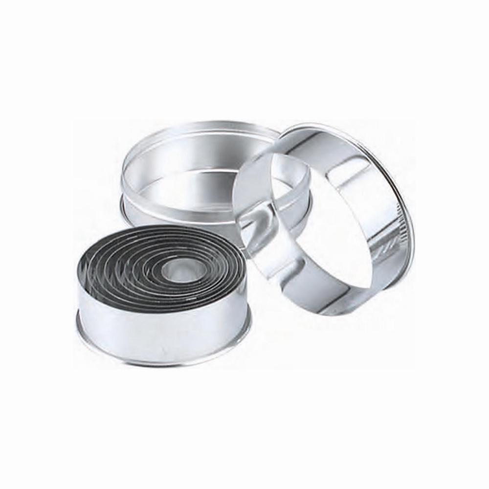 Chef Inox Stainless Steel Round Plain Cutter Set, 14pcs | Buy online at