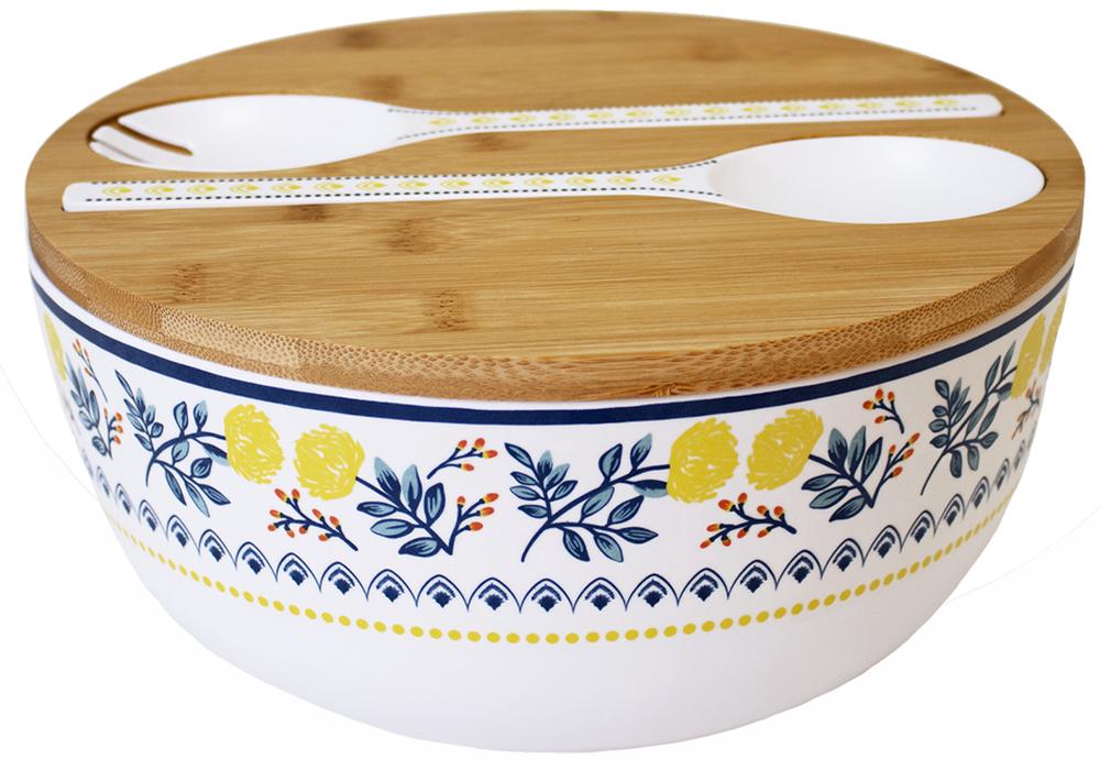 Ladelle Positano Tile Melamine Salad Bowl Set 25x25x11cm Buy online