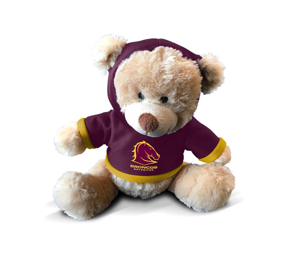 Licensing Essentials NRL Plush Teddy with Hoodie Brisbane Broncos Buy