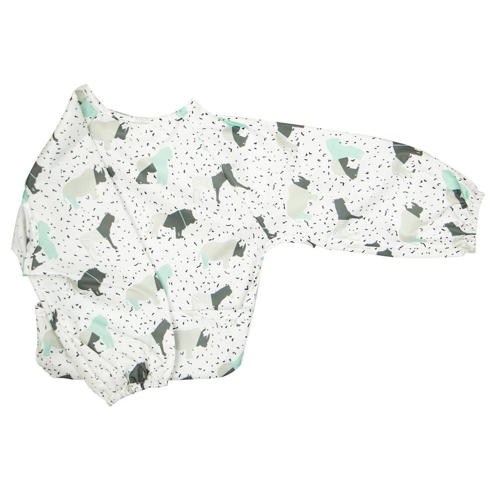 Wipe Clean Nylon Long Sleeves Bib (Animals), 9315455005861