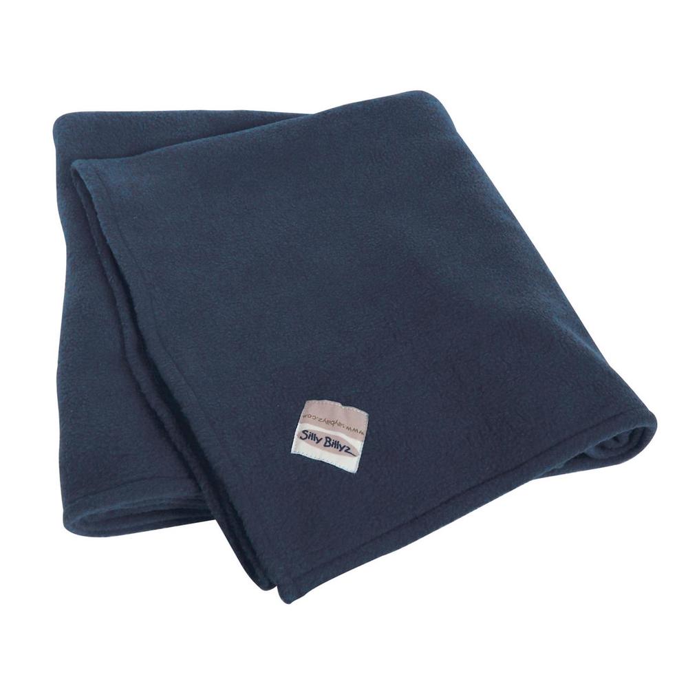 Silly Billyz Fleece Cot Blanket (Navy), 9315455196453