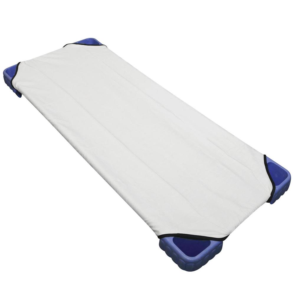 Stacker Fitted Bed Sheet (White/Navy), 9315455197702