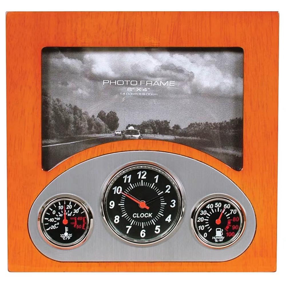 Cherrywood Retro Dashboard Clock & Frame, 9315455411624