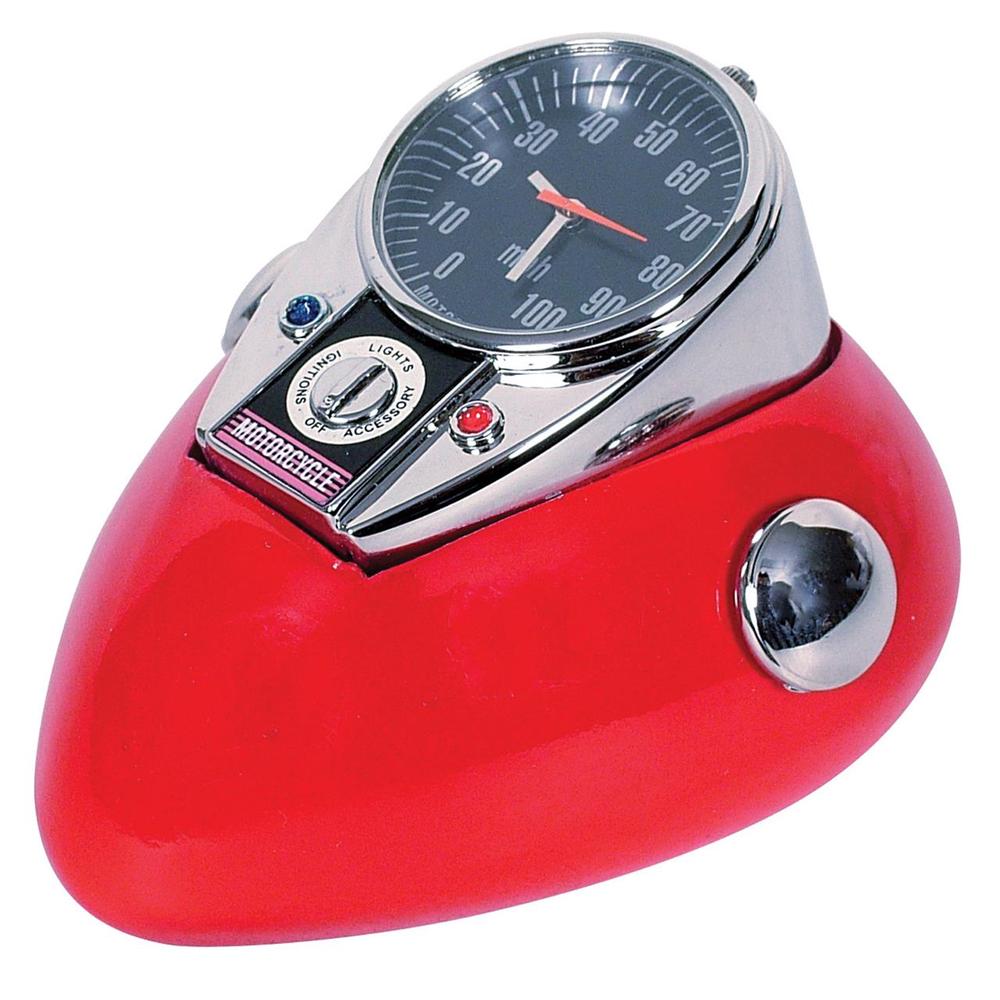 Retro Motorbike Gas Tank Clock (Red), 9315455411716