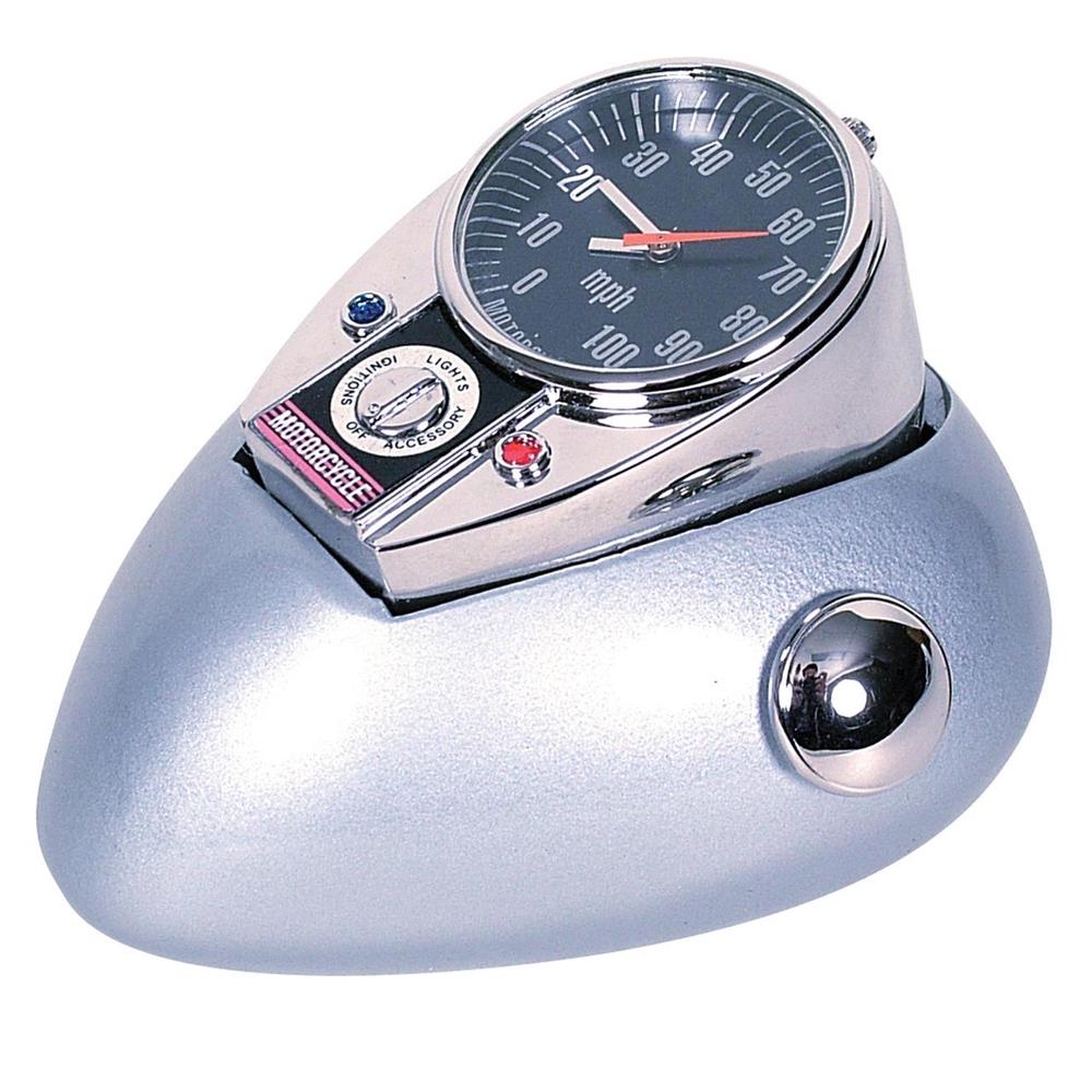 Retro Motorbike Gas Tank Clock (Silver), 9315455411730
