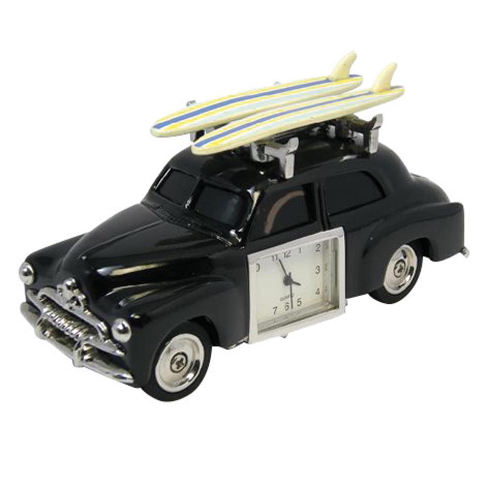 Retro Surf Car With Boards Clock (Black), 9315455417060
