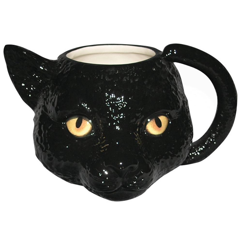 Cat Head Mug (Black), 9315455458476