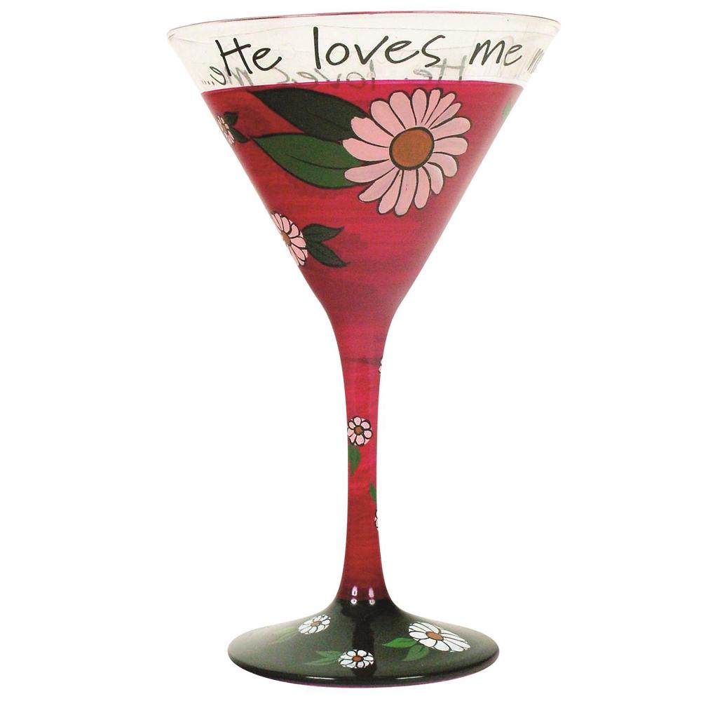 Coyote Hand Painted Martini (He Loves Me), 9315455466112