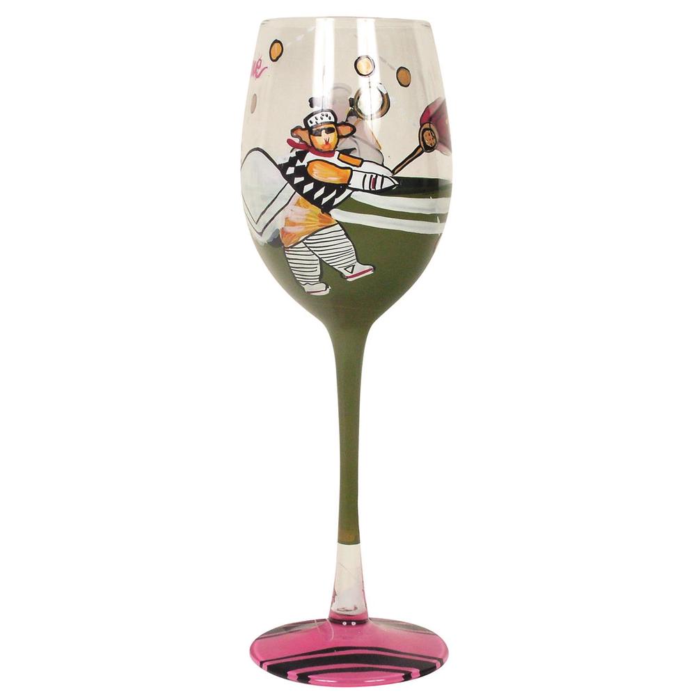 Coyote Hand Painted White Wine Tennis With Love, 9315455466730