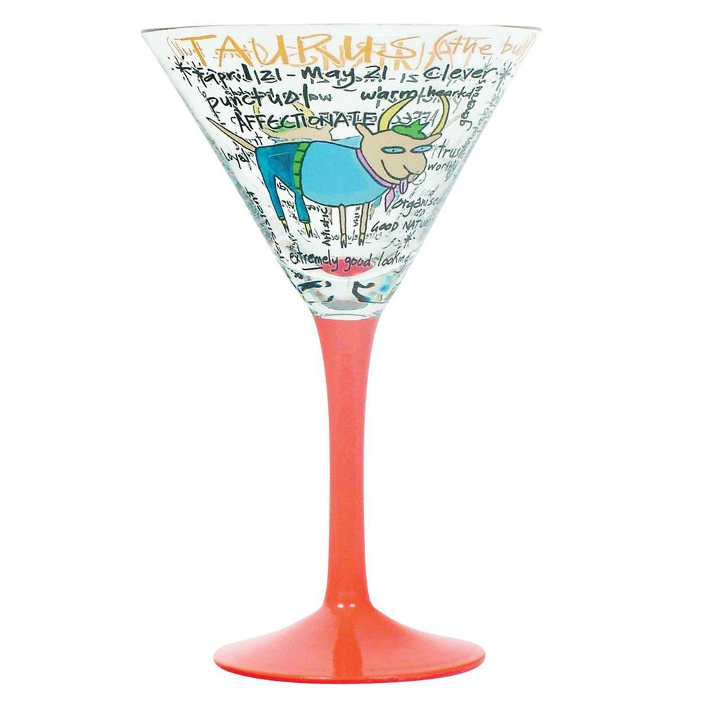 Coyote Hand Painted Martini Zodiac (Taurus), 9315455470423