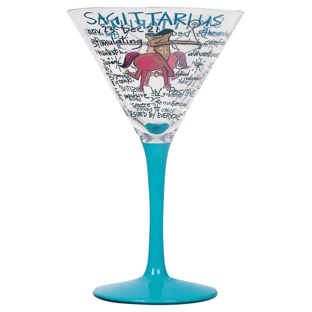 Coyote Hand Painted Martini Zodiac (Sagittarius), 9315455470492