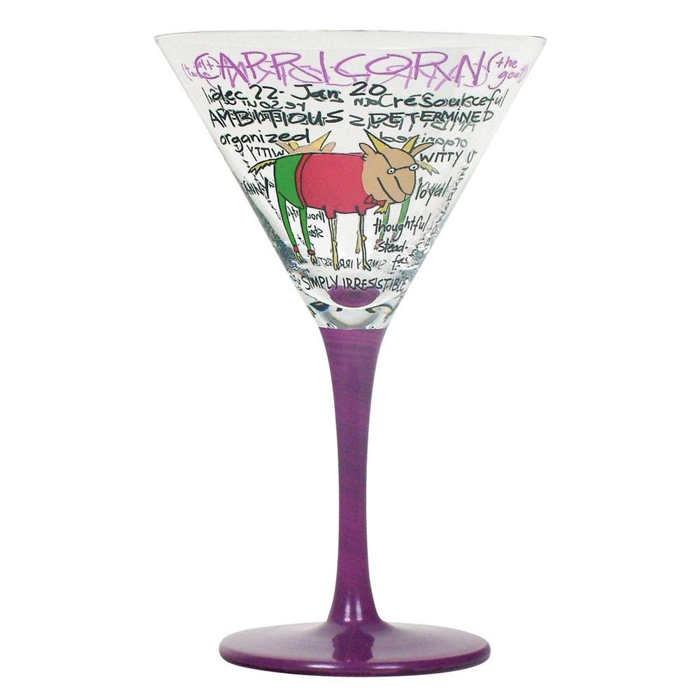 Coyote Hand Painted Martini Zodiac (Capricorn), 9315455470508
