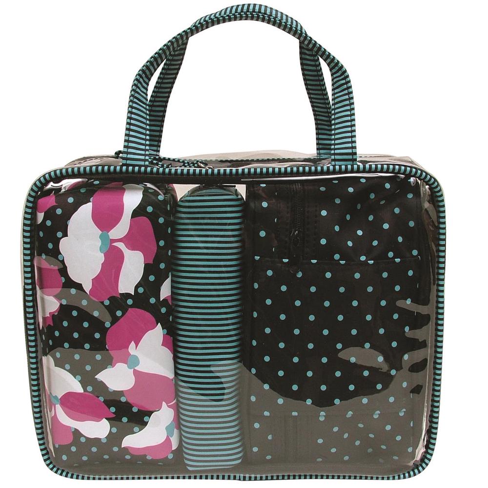 Cosmetic Bag Set, 4 Pieces (Black), 9315455613035