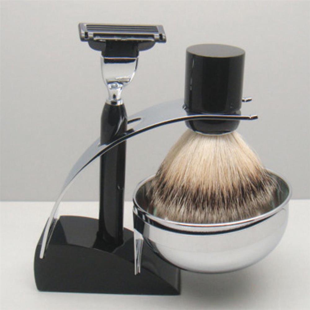 Comoy 3083 - Mak3 Shave Set with Badger (Black), 9315455644787