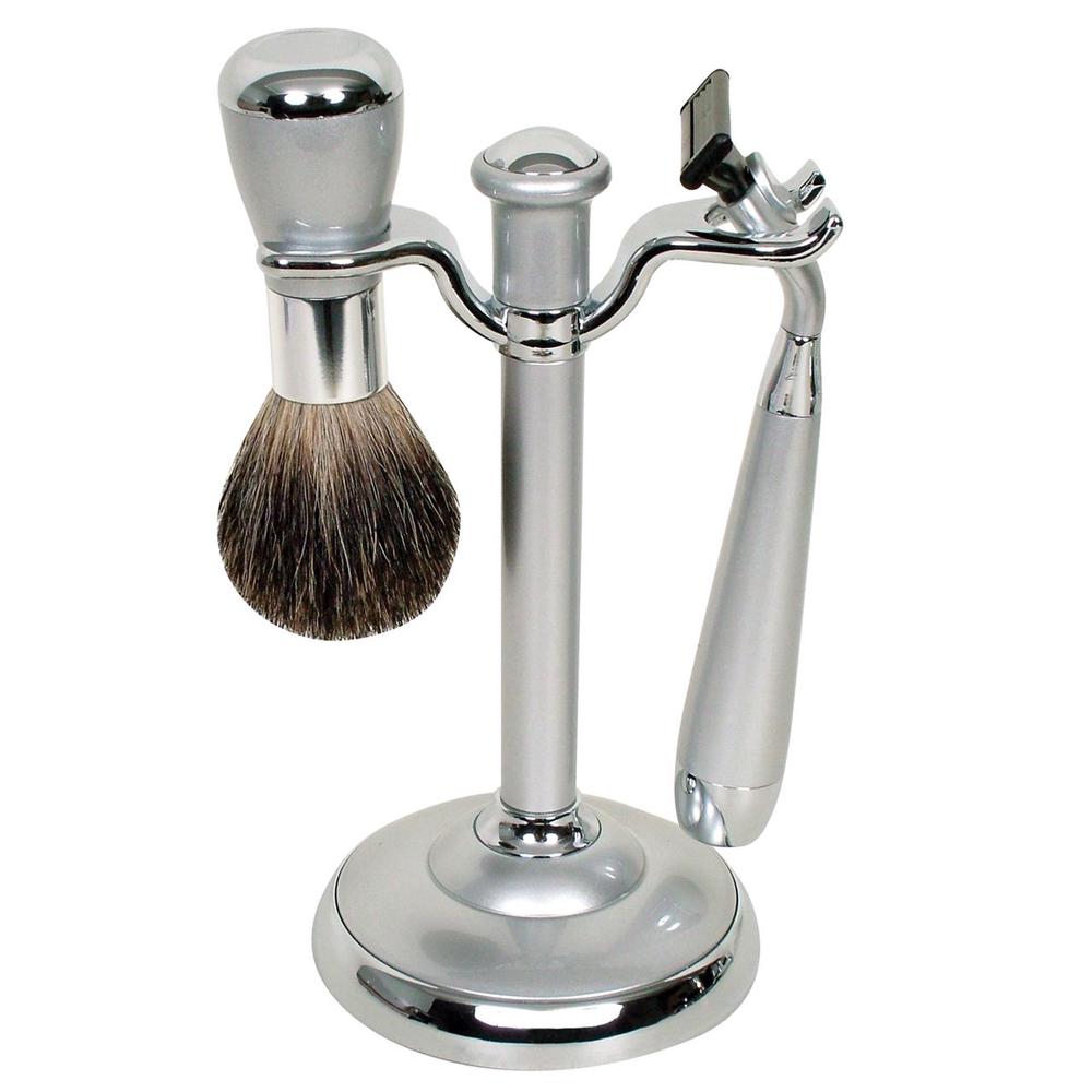 Comoy WG Shave Set Mak3 (Pewter/Chrome), 9315455645005