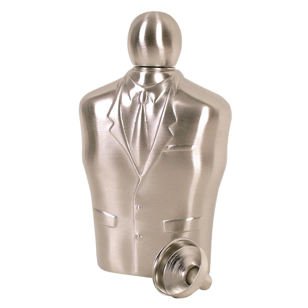 Satin Suit Flask With Funnel Set - 6oz, 9315455668615