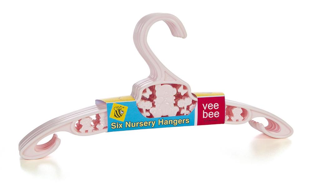 Plastic Hangers, 6 Pack (Pink), 9315517069114