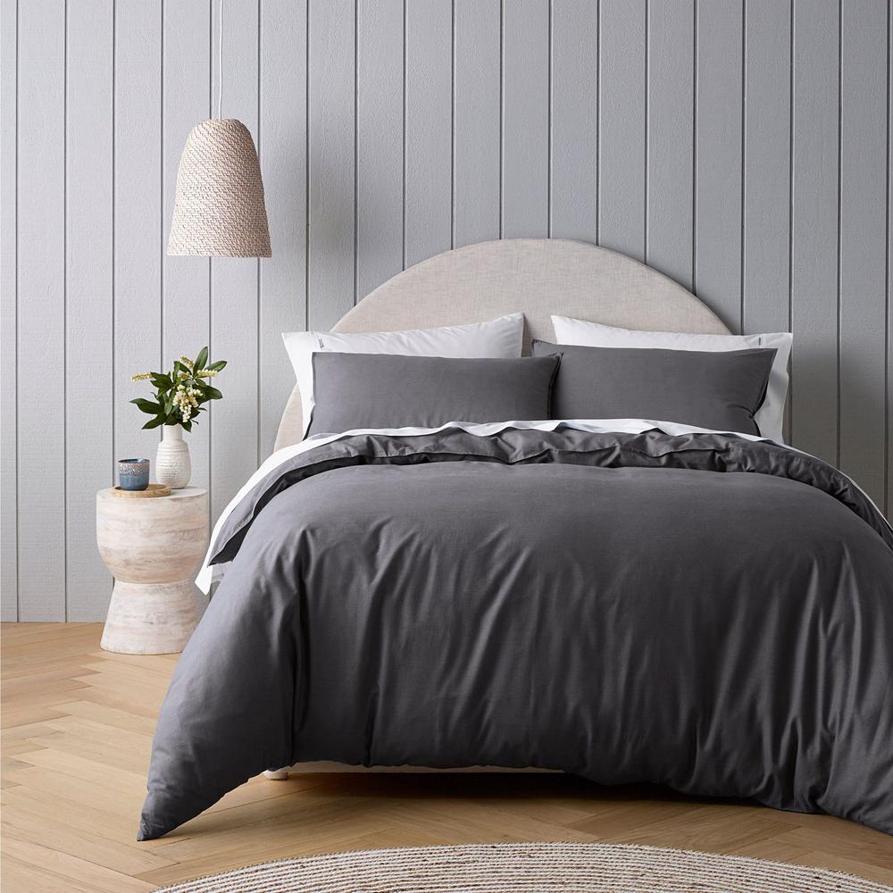 Bianca Riviera Quilt Cover Set Charcoal Queen Buy Online At The Nile