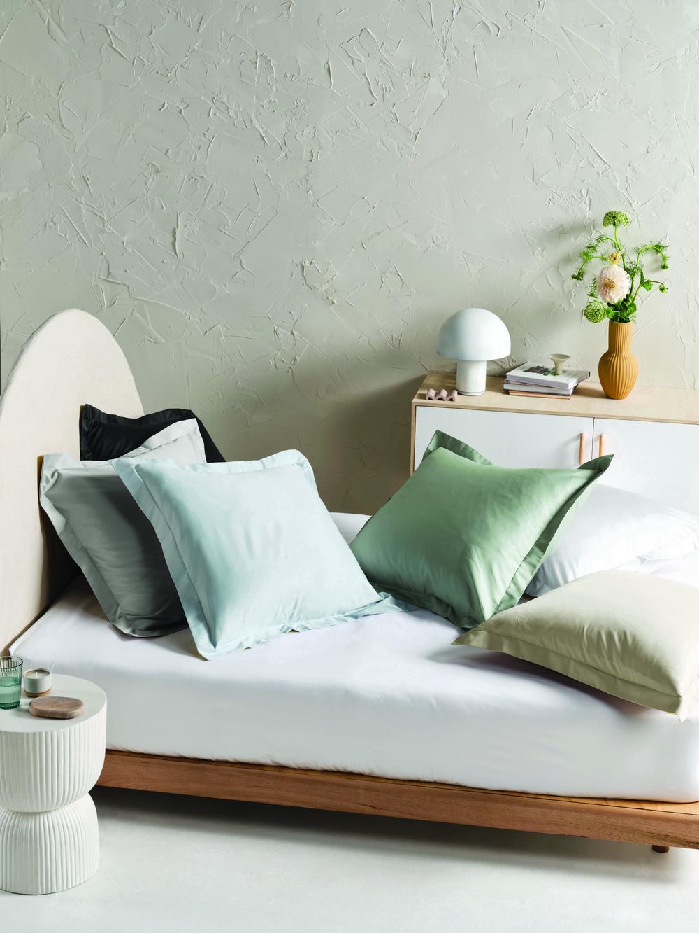 Linen House Augusta European Pillowcase (Grey) - 65x65cm, 9317146437432