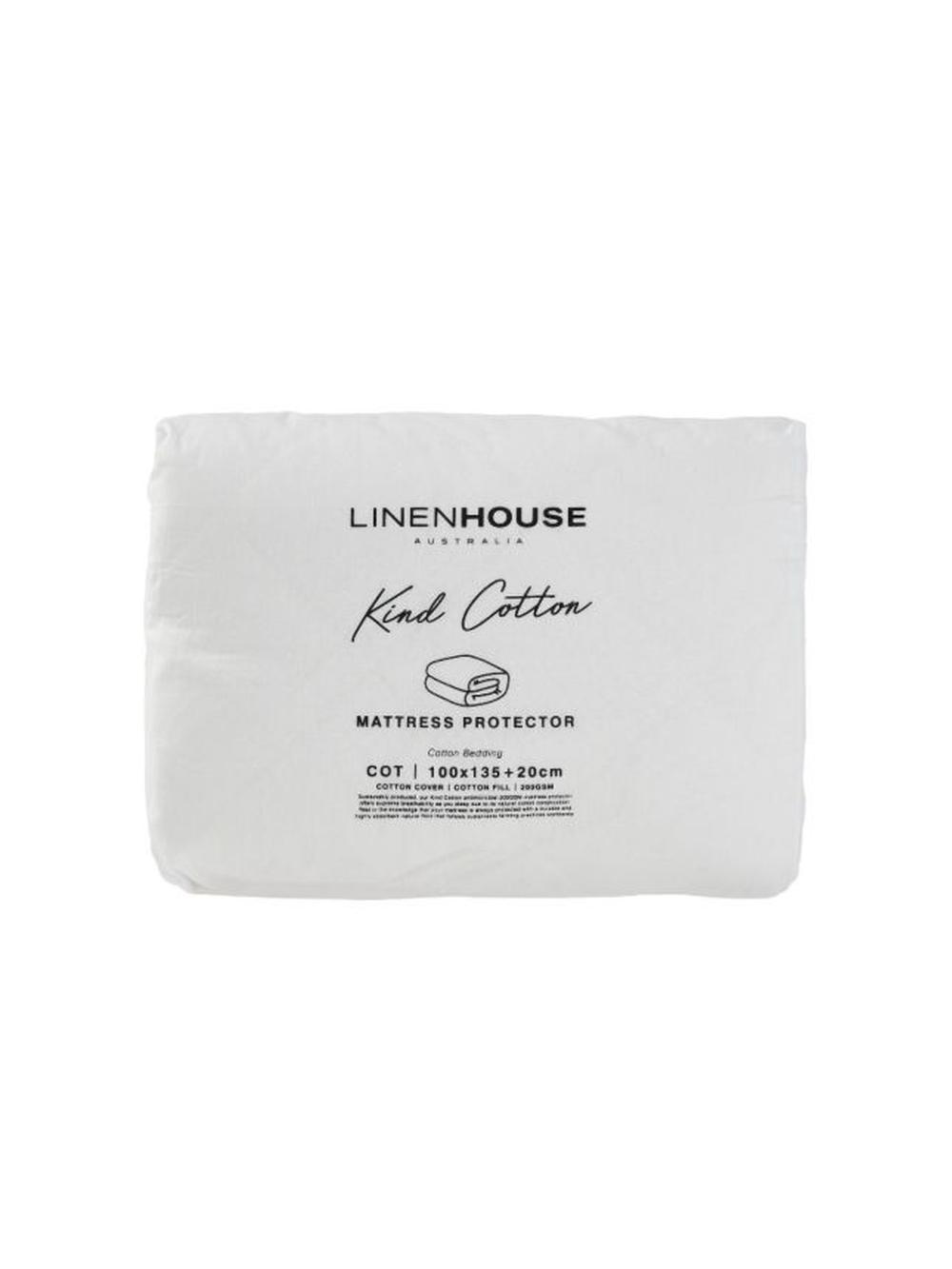 Kind Cotton Cot Mattress Protector, 9317146438910