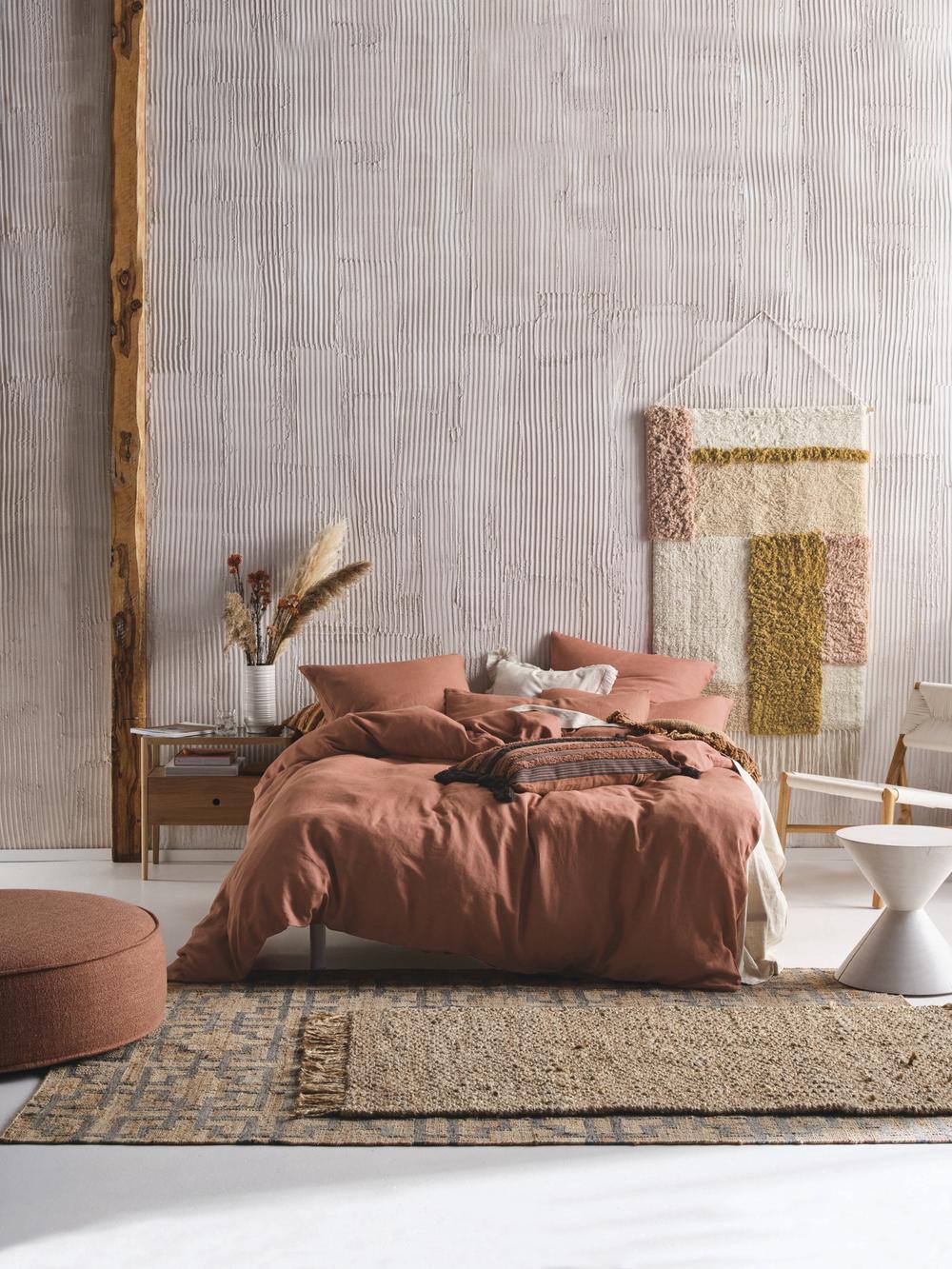 Linen House Nimes Quilt Cover Set (Rust) Double Buy online at The Nile