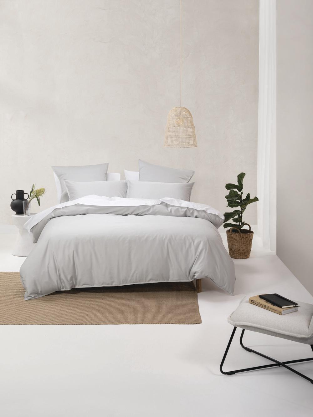 Linen House Nara Quilt Cover Set (Silver) - Super King, 9317146468412