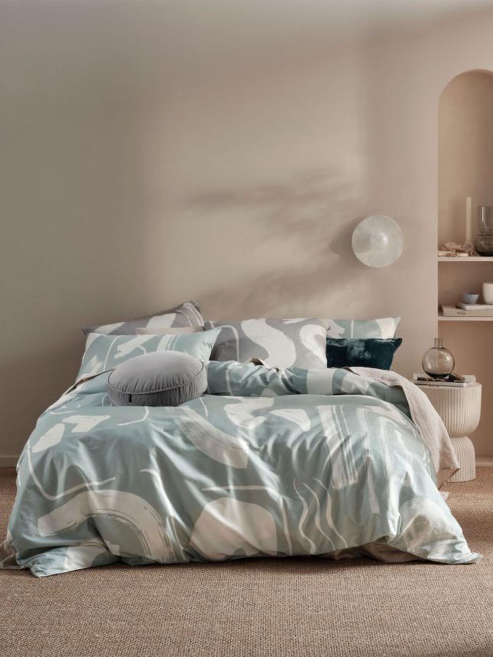 Linen House Arden Quilt Cover Set (Mist) Queen Buy online at The Nile