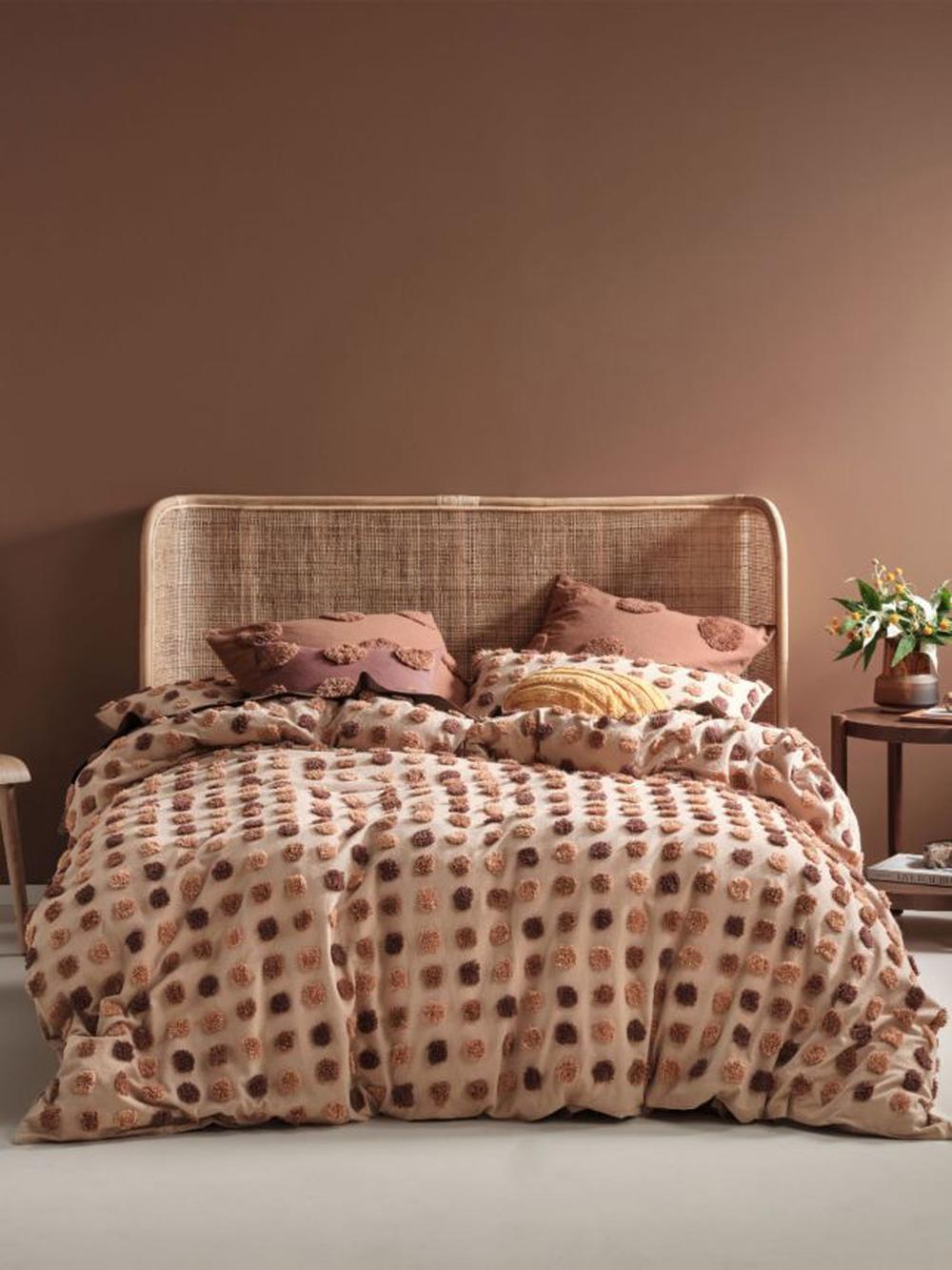 Linen House Haze Quilt Cover Set (Pecan) Double Buy online at The Nile