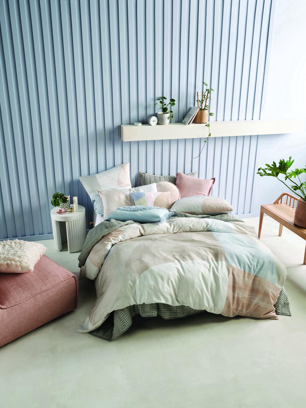 Linen House Eisha Quilt Cover Set (Sky) Queen Buy online at The Nile