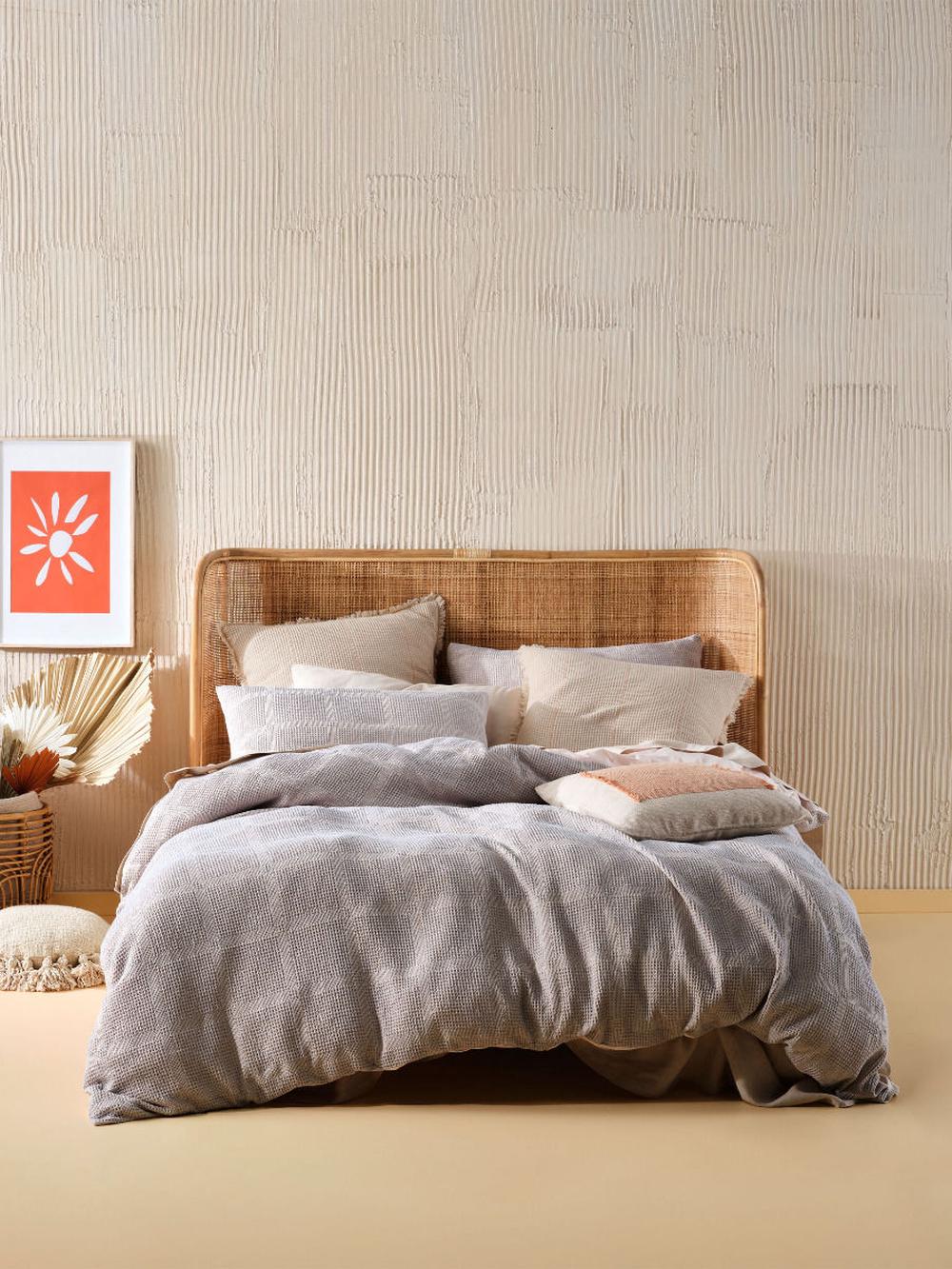 Galicia Quilt Cover Set (Blue/Sand), 9317146491977