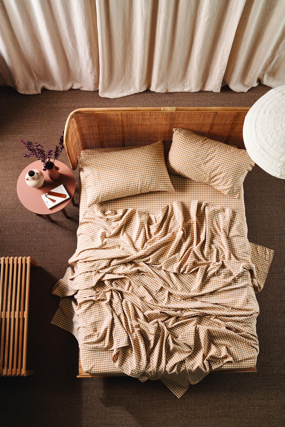 Linen House Springsteen Sheet Set (Caramel) King Single Buy online