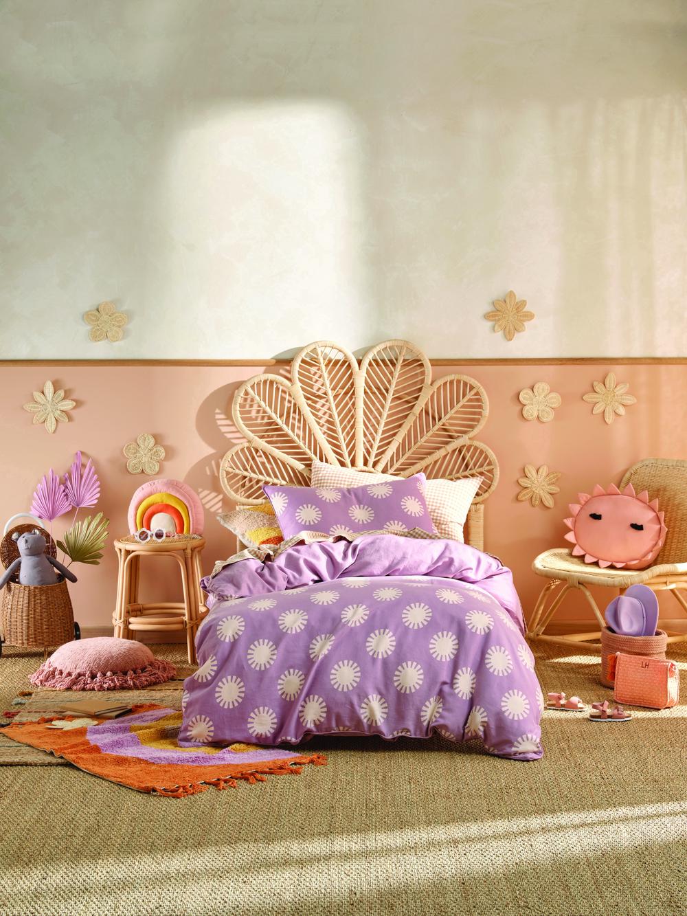 Linen House Kids Sunny Day Quilt Cover Set (Orchid) - Single | Buy ...